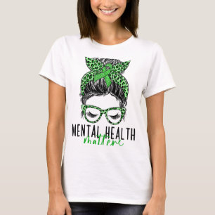 Gezondheidsproblemen Messy Bun Vrouw Neurodiversit T-shirt
