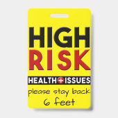 Gezondheidsproblemen met een hoog risico badge (Achterkant)