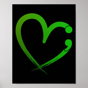 Gezondheidsproblemen Semicolon Hartbewustzijn Maan Poster