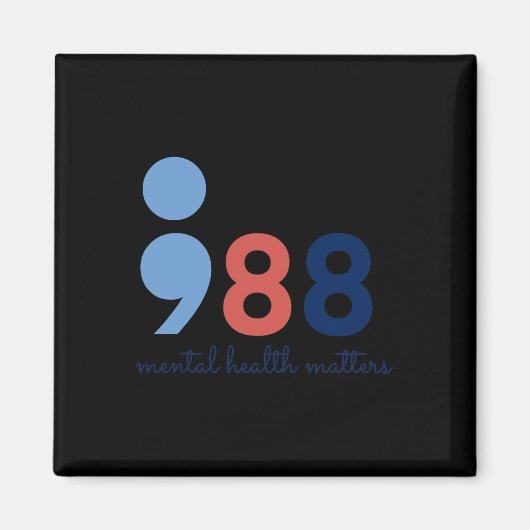 Gezondheidsproblemen Semicolon Zelfmoord Hotline P Magneet (Voorkant)