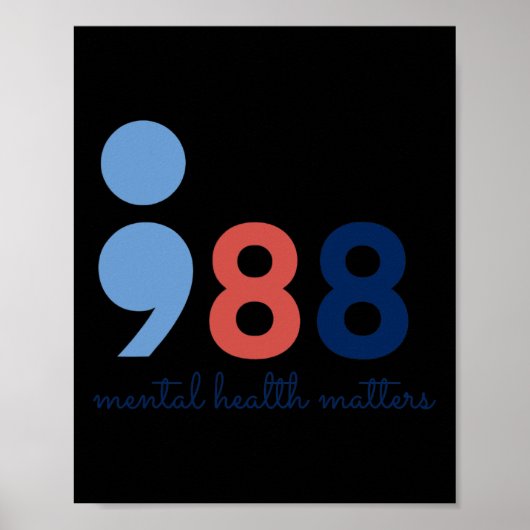 Gezondheidsproblemen Semicolon Zelfmoord Hotline P Poster (Voorkant)
