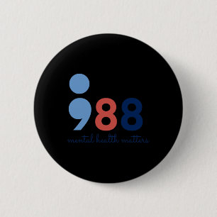 Gezondheidsproblemen Semicolon Zelfmoord Hotline P Ronde Button 5,7 Cm