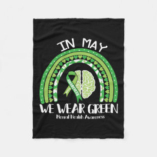 Gezondheidsproblemen We Draag Green Mental Health Fleece Deken