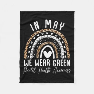 Gezondheidsproblemen We Draag Green Mental Health Fleece Deken