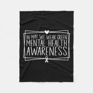 Gezondheidsproblemen We Draag Green Mental Health  Fleece Deken