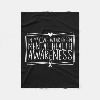 Gezondheidsproblemen We Draag Green Mental Health  Fleece Deken