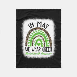 Gezondheidsproblemen We Draag Green Mental Health Fleece Deken