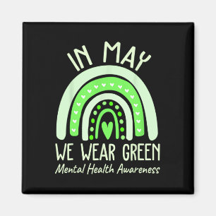 Gezondheidsproblemen We Draag Green Mental Health Magneet