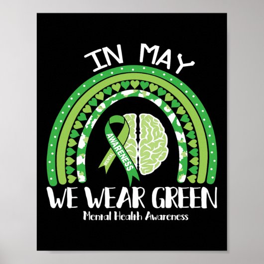 Gezondheidsproblemen We Draag Green Mental Health  Poster (Voorkant)