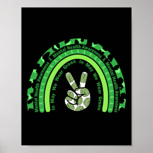 Gezondheidsproblemen We Draag Green Mental Health Poster