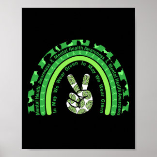 Gezondheidsproblemen We Draag Green Mental Health  Poster