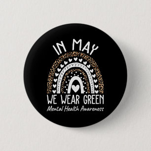 Gezondheidsproblemen We Draag Green Mental Health Ronde Button 5,7 Cm