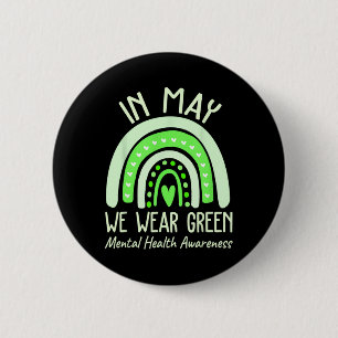 Gezondheidsproblemen We Draag Green Mental Health Ronde Button 5,7 Cm