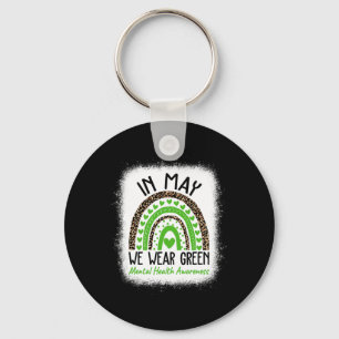 Gezondheidsproblemen We Draag Green Mental Health Sleutelhanger