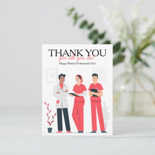 Gezondheidsprofessionals-dagkaart Bedankkaart (Staand voorkant)