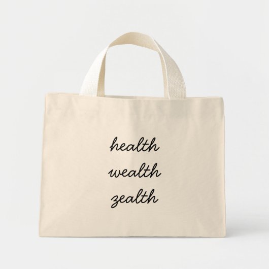 gezondheidsrijkdom zealth mini tote bag (Voorkant)