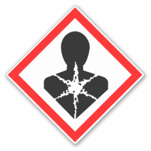 Gezondheidsrisico op lange termijn COSHH Sticker