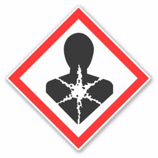 Gezondheidsrisico op lange termijn COSHH Sticker (Voorkant)