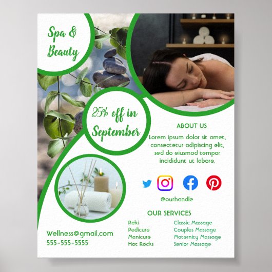 gezondheidsspa poster flyer wellness center fitnes (Voorkant)