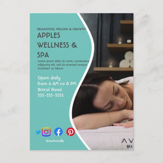 gezondheidsspa poster flyer wellnesscenter fitta briefkaart (Voorkant)