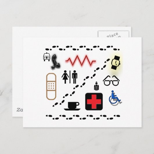 Gezondheidssymbolen Briefkaart (Voorkant / Achterkant)