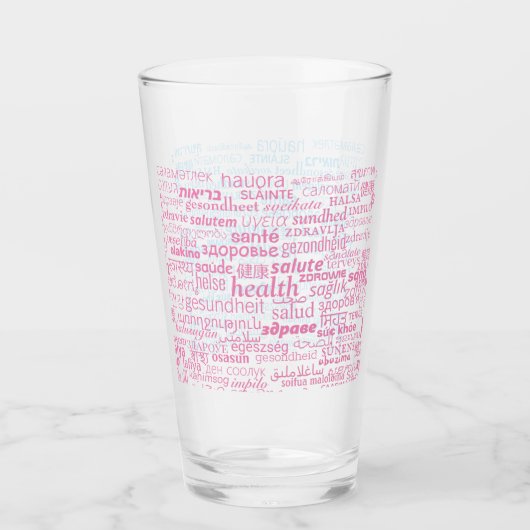 Gezondheidstekst Glas Meertalig - Kies Kleur (Voorkant)