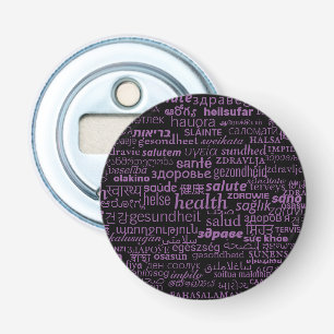 Gezondheidstekst Meertalige flesopener Uw Kleuren Button Flesopener