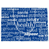 Gezondheidstekst Multilanguage Blue Gift Bag Uw kl Groot Cadeauzakje (Achterkant)