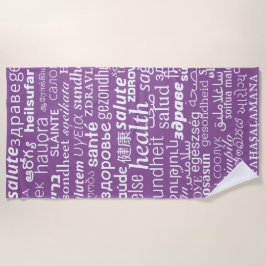 Gezondheidstekst Paarse Strandtowel of Kies Kleure Strandlaken