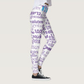 Gezondheidstekst Paarse witte Leggings of kies kle (Rechts)