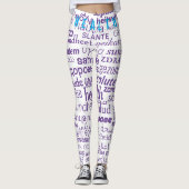 Gezondheidstekst Paarse witte Leggings of kies kle (Voorkant)