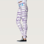 Gezondheidstekst Paarse witte Leggings of kies kle (Links)
