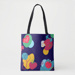 Gezondheidsthema – Kleurrijk medisch ontwerp Tote Bag