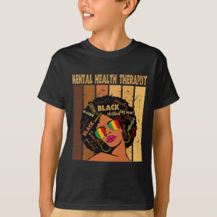 Gezondheidstherapeut Afro Vrouwen Zwart Geschieden T-shirt