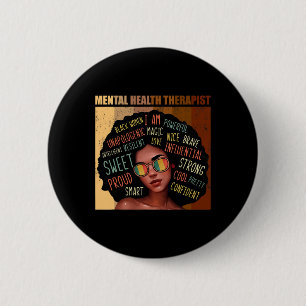 Gezondheidstherapeut Afro Vrouwen Zwarte Geschiede Ronde Button 5,7 Cm