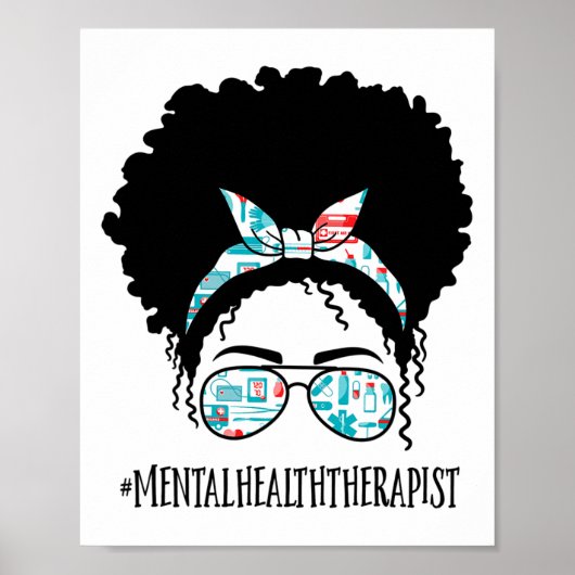 Gezondheidstherapeut Black Afro Messy Bun Afrikaan Poster (Voorkant)