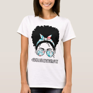 Gezondheidstherapeut Black Afro Messy Bun Afrikaan T-shirt