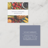 Gezondheidsveld Verse kleurrijke vruchtendrukplein Vierkante Visitekaartje (Voorkant / Achterkant)