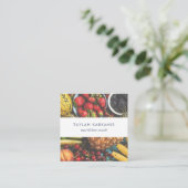 Gezondheidsveld Verse kleurrijke vruchtendrukplein Vierkante Visitekaartje (Staand voorkant)