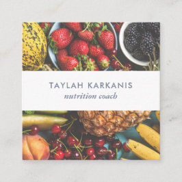 Gezondheidsveld Verse kleurrijke vruchtendrukplein Vierkante Visitekaartje