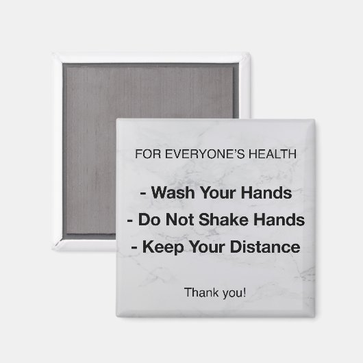 Gezondheidsvoorschriften | Ziektepreventie Magneet (Voorkant / Achterkant)