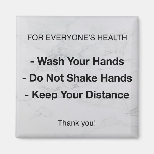 Gezondheidsvoorschriften | Ziektepreventie Magneet (Voorkant)