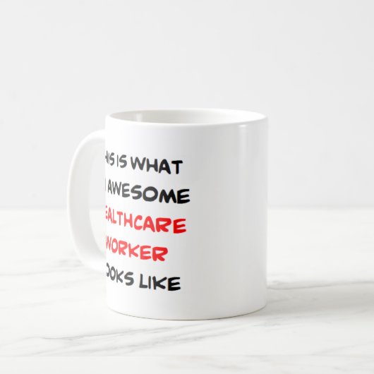 gezondheidswerker, geweldige koffiemok (Voorkant links)