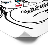 gezondheidswerker rosie de riveter omhoog poster (Hoek)