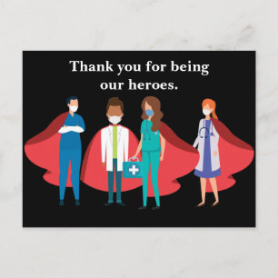 Gezondheidswerkers Arts Nurse Hero Hartelijk dank Briefkaart