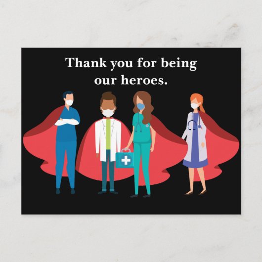 Gezondheidswerkers Arts Nurse Hero Hartelijk dank Briefkaart (Voorkant)