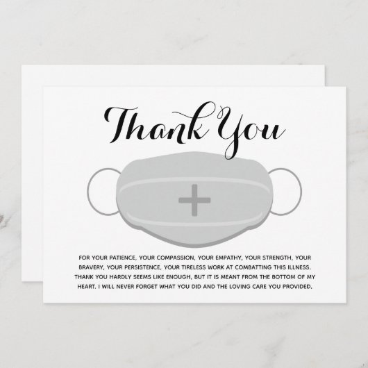 Gezondheidswerkers Hartelijk dank Bedankkaart (Voorkant / Achterkant)