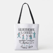 Gezondheidswerkers nog een woord voor een held, be tote bag (Achterkant)