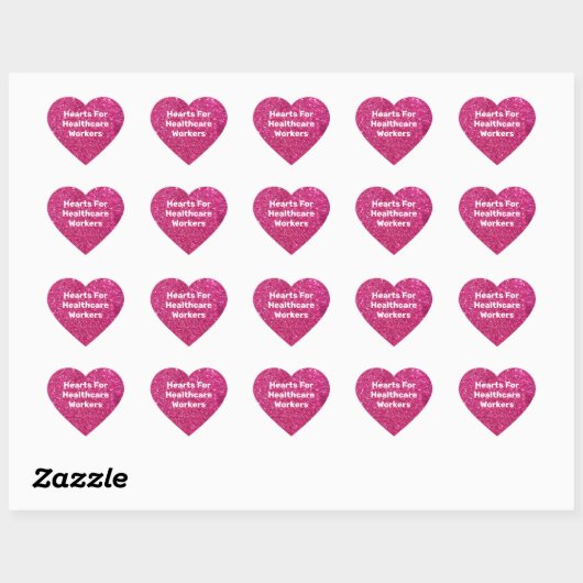 Gezondheidswerkers Roze Glitter Hart Sticker (Vel)
