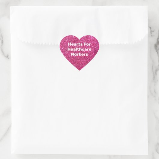 Gezondheidswerkers Roze Glitter Hart Sticker (Tas)